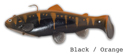 8" Boot Tail (Swim Bait Trout) - Black Orange