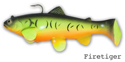8" Boot Tail (Swim Bait Trout) - Fire Tiger