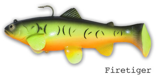 10" Boot Tail (Swim Bait Trout) - Fire Tiger
